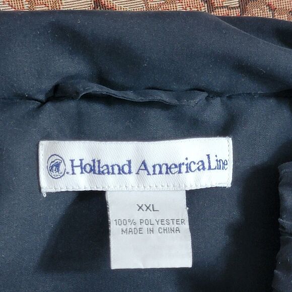 Holland America Line Rain Jacket Womens XXL Blue Hooded Full Zip Hideaway Hood - Picture 10 of 11